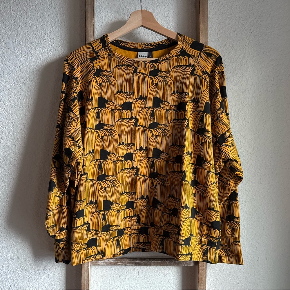 Papu Banana Peel Organic Cotton Oversized Sweatshirt sz: Small